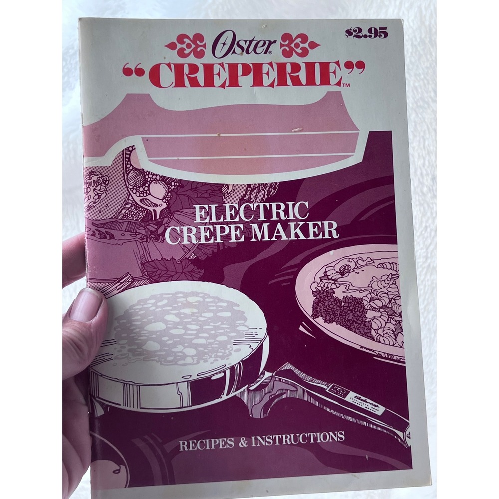 Vintage 1977 Oster Creperie Electric Crepe Maker Recipe Instruction Manual Pink